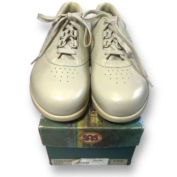 SAS Womens Size 8 WW Double Wide Shoes Free Time Bone Leather New Comfort - Picture 5 of 9